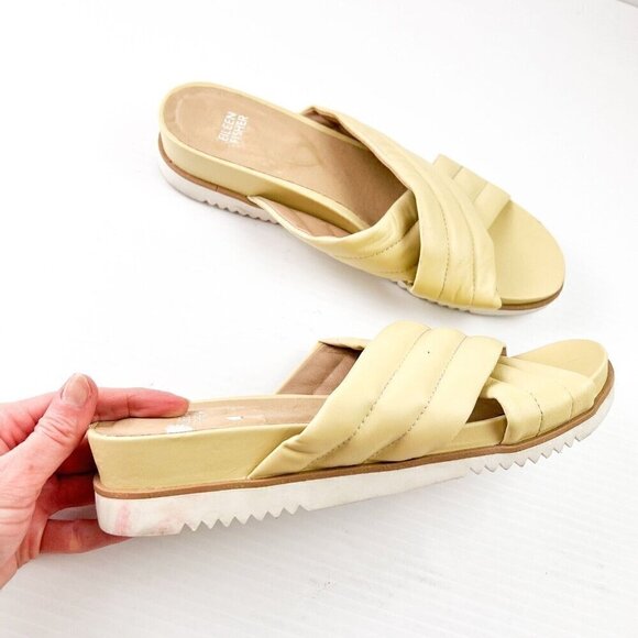 Eileen Fisher Kye Nappa Leather Sandals Womens Puffy Slide Butter Leather Size 9 - Picture 3 of 13